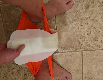 Pad Change in Microfiber Panties Takepad