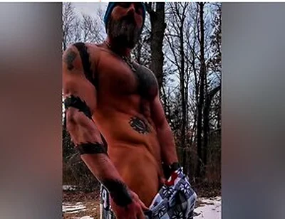 Thane Rivers Flexing And Stroking His Throbbing Cock!