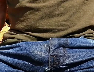 Wetting My Jeans and Teasing My Cock with Vibrators