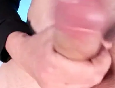 Your POV. Femboy Cums on Her Stockings Right in Front of Your Face