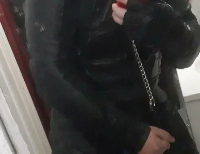 Leather Biker Jerking off in Leather Suit