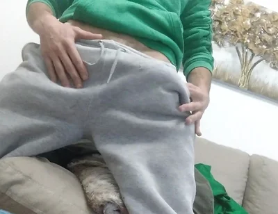 Sweaty and Horny I Return From Running and Massage His Big Monster for a While