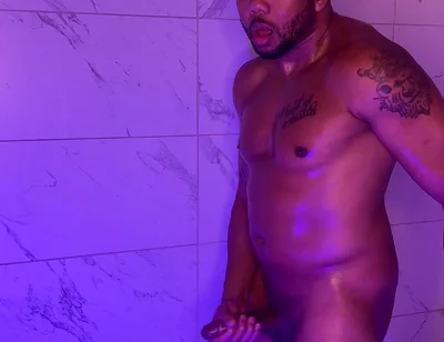 Raw Nasty BBC Shower Jerk off with Ass Play
