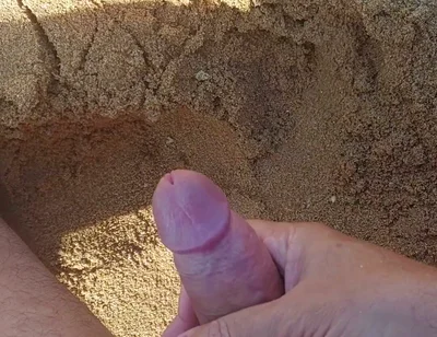 Ladysilva Masturbating His Cock on a Deserted Beach Until He Cums Hot
