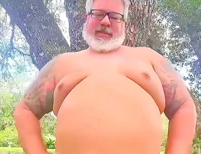 Naked Dancing Bear in the Wilderness Showing His Hole