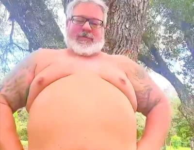 Naked Dancing Bear in the Wilderness Showing His Hole