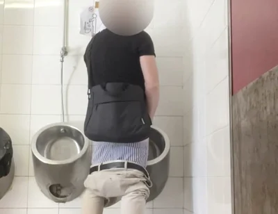 Amateur Straight Boy Trying to Get Caught at Public Urinal