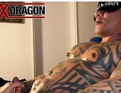Inked Asian Dilf Damian Dragon Relaxes As His Sub Strokes His Dick