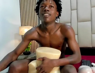 Black Twink Fucking Toy & Cumming