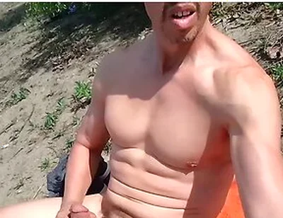 Muscle By A Lake Near People