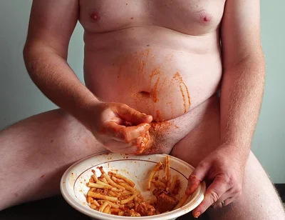 I Jerk off with My Dinner and Piss in It and I End up Cumming on a Cookie to Eat It All