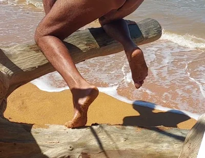 Ladysilva Crossdress on the Beach in Panties What a Hot Ass