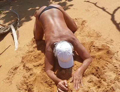 Ladysilva Femboy on the Beach Tanning Her Hot Ass in Bikini