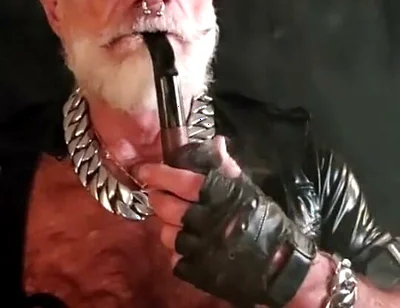 Stepdaddy Smokes His Big Pipe While Playing Nips