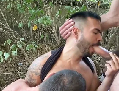 Outdoor Cruising Blowjobs with Huge Cumshots
