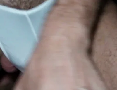 White Thong and Fishnets - Wet Precum Tease and Loud Solo Finish