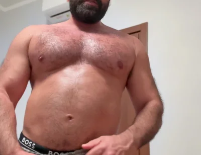 Massive Stepdaddy Has His Feet, Chest and Ass Worshipped, Before Jerking off and Cumming.