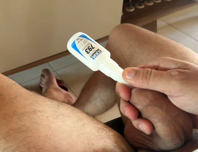 Stepdad's Desperation When Using Super Glue on the Glans!