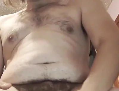 Rubbing Lotion on My Belly While Beating My Meat!