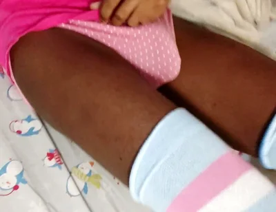 Black Femboy Shows You His Panties Bulge and Ass