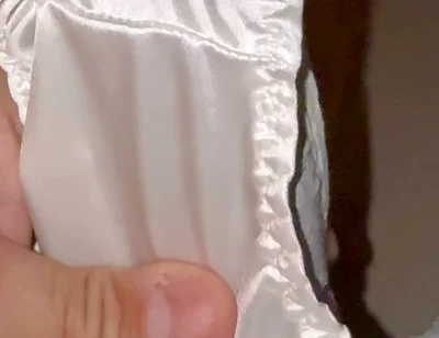 White Silky Panties Getting Drenched