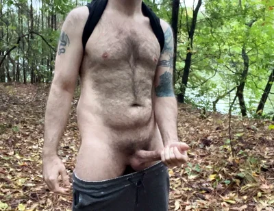 Handsome Buddy Jerking off by the Lake at His Local Park Exposed Dick Don Cock Penis Hairy Bator Solo Sexual
