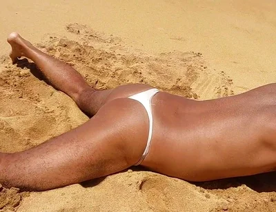 Ladysilva on the Beach in Panties Tanning Her Hot Ass