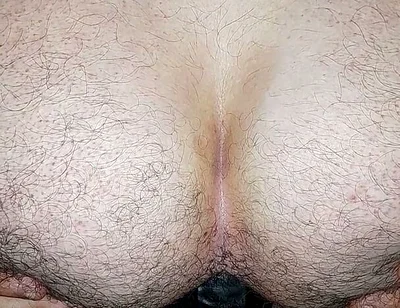 My Broken and Dilated Ass with an Oversized Wide Black Dildo Close-up