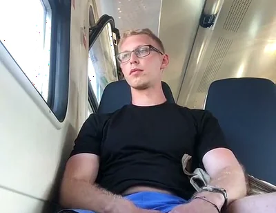 A Guy Is Jerking off on a Commuter Train