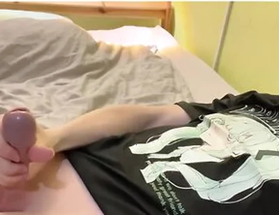 Femboy Jerking Off On The Bed