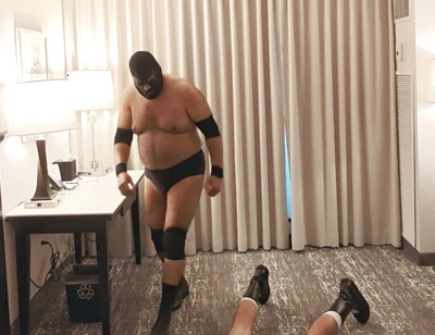 Bearops Takes Over Hotel Room Wrestling Roleplay