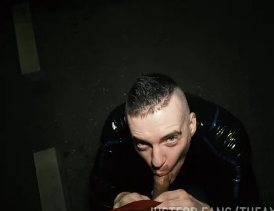 Rubber boy night walk piss