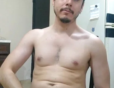 Handsome Man Flexing and Showing off Flaccid Long Cock