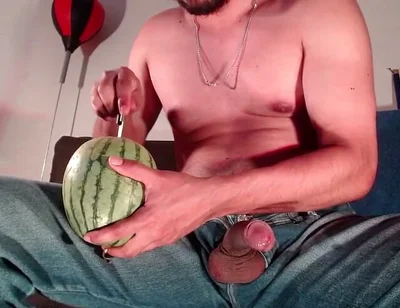 Fucking a Watermelon While Wearing Jeans