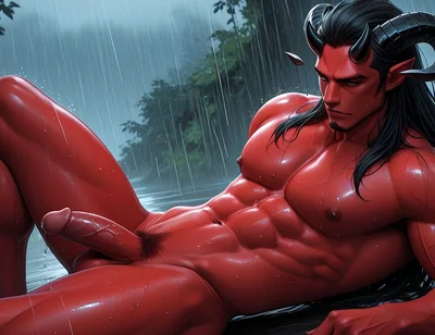 Demonic Incubus Solo Slow Stroking with Heavy Leak