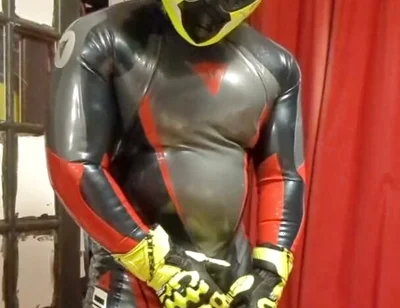 Faceless rubber biker drone