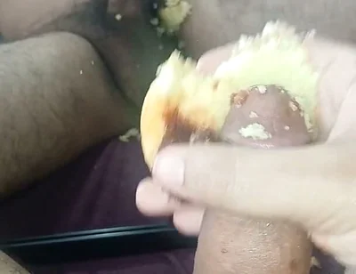 Enjoying a Fresh Guava Biscuit in the Mirror.