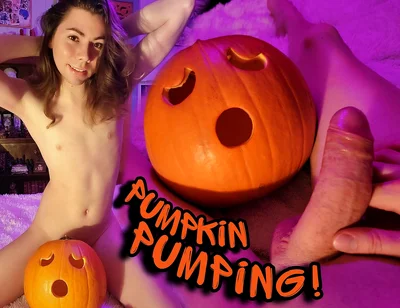 Big Dick Femboy Pumps Halloween Pumpkin Full of Cum