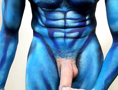 Naked Bodypainting Myself as Spiderman