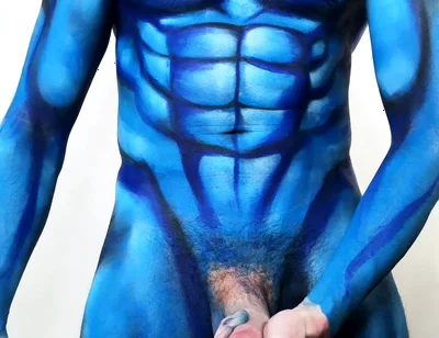 Naked Bodypainting Myself as Spiderman