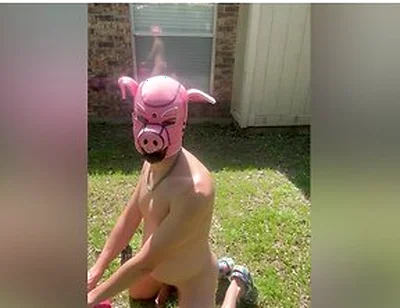 Pig Blown Up By Helium - Belly Inflation