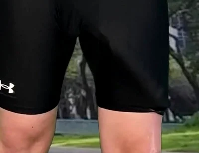 Monster Cock Cyclist Outdoor Dick Flash Cum in Tight Pants