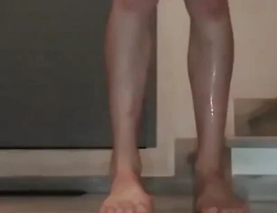 Masturbating Totally Naked in Staircase