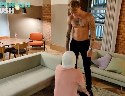 Tattoo teen spitting master