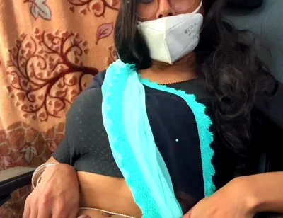 Crossdresser in Saree Jerking off