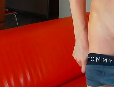 This Huge Dick Doesn't Fit in Evgeny Twink Boxers