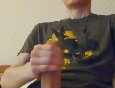 A skinny Guy Shoots a Huge Portion of Sperm and gets a Strong Orgasm