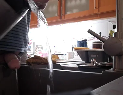 Morning Piss Into the Kitchen Sink