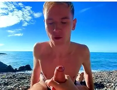 Sucking A Big Dick With A Swallowed And Gives Cum In A Tight Ass On A Nude Beach