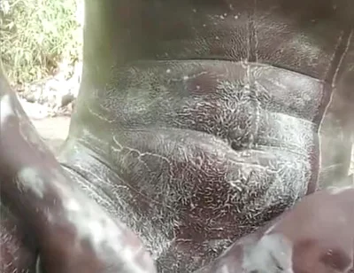 Soapy Masturbation Big Black Dick Cumming Outside Part 2